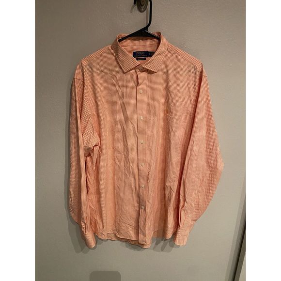 Polo Ralph Lauren Other - Polo Ralph Lauren Performance Stretch Long Sleeve Button Shirt XL Orange White